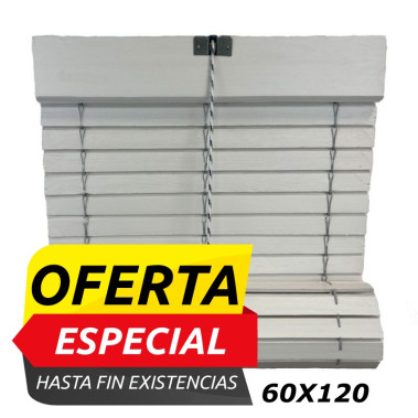 Persiana Alicantina Madera Blanca 60 x 120 cm
