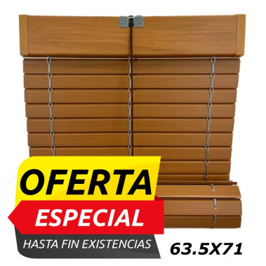 Persiana Alicantina Plástico Nogal 63.5 x 71 cm