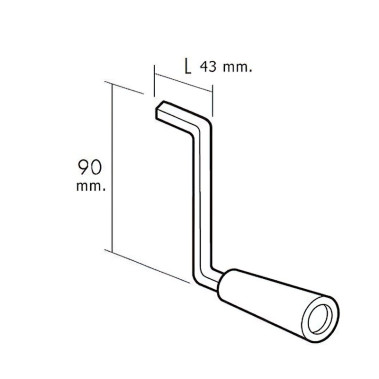 Manivela para torno corta 90mm 40kg
