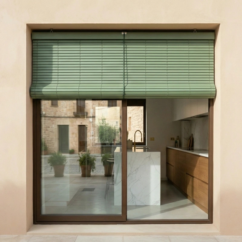 Persiana Alicantina Madera Exterior Pistacho