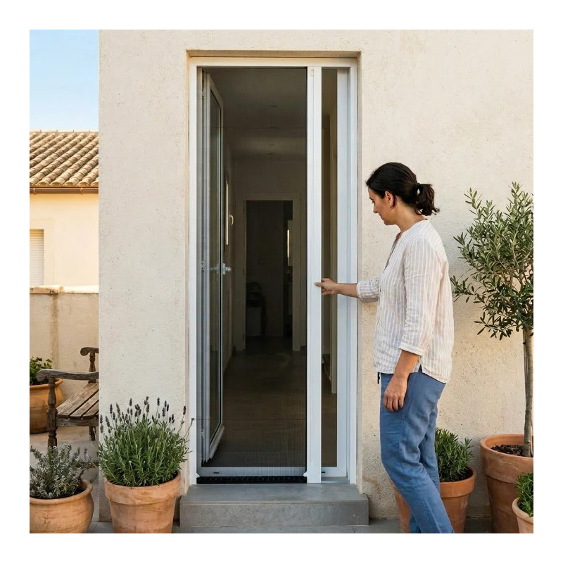Mosquitera Enrollable Lateral Bora Mini Sistema Antiviento 1 Hoja