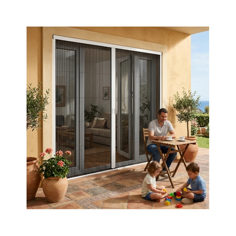 Mosquitera Plisada para Puerta Royal Plus 32mm 2 Hojas
