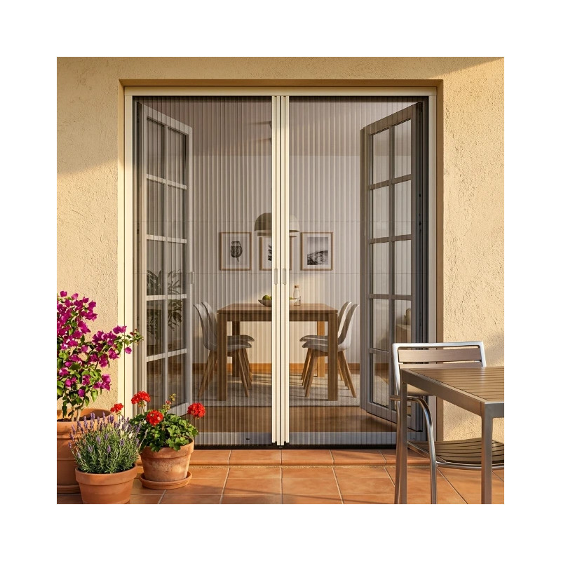 Mosquitera Plisada para Puerta 2 Hojas 22mm