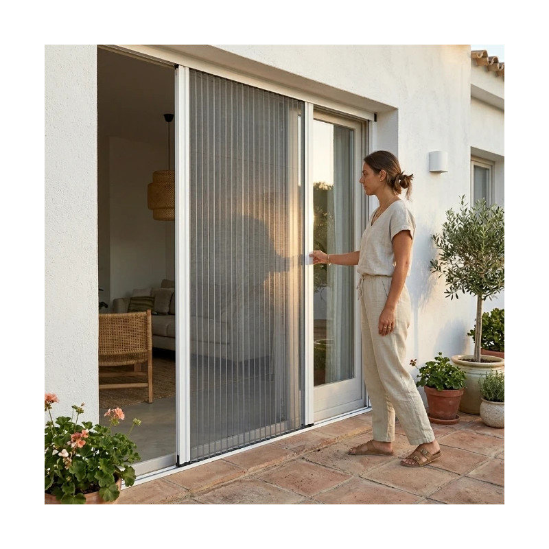 Mosquitera Plisada para Puerta Reversible 1 Hoja 18mm TotQuality