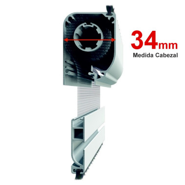 Recambio Cabezal Mosquiteras Enrollables 34mm Tela 1.40m Alto