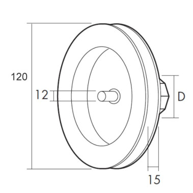 DISCO PVC Ø 120 CON ESPIGA CINTA 14mm EJE Ø 40