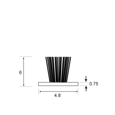 FELPUDO MOSQUITERA CORREDERA 4.8mm  x 6mm