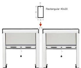mosquiteras enrollables unidas por rectangular